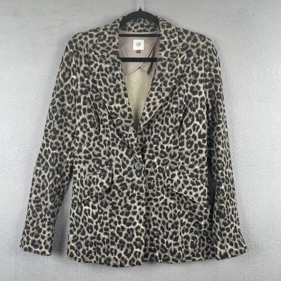 Cabi Blazer Womens 4 Leopard Animal Print Stretch Jacket Chic Style 3373 - Picture 1 of 15